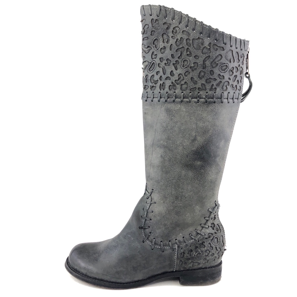 Corral Indie Spirit 'Charlie' Gray Leather Tall Riding Boots 7m